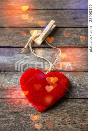 Red hearts on wooden background Red hearts on wooden background 22900396