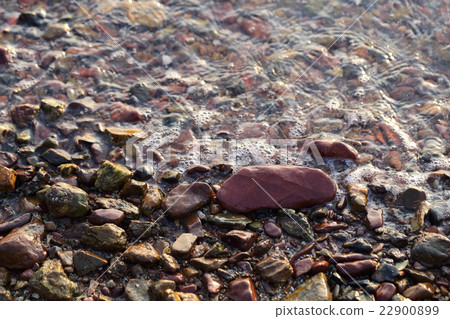Sea pebble, gravel beach for background. 22900899
