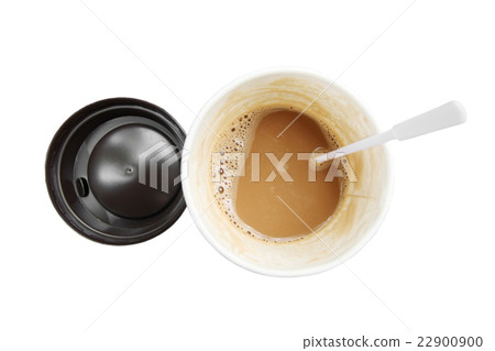 Coffee in paper cup seen from top isolate on white 22900900