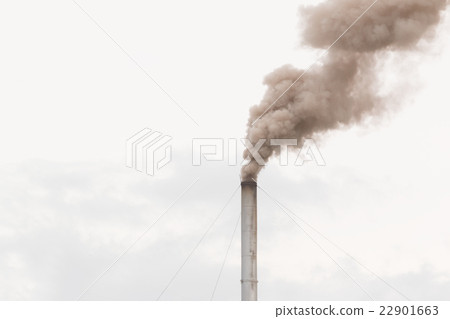 pollution coming from factory smoke stacks 22901663