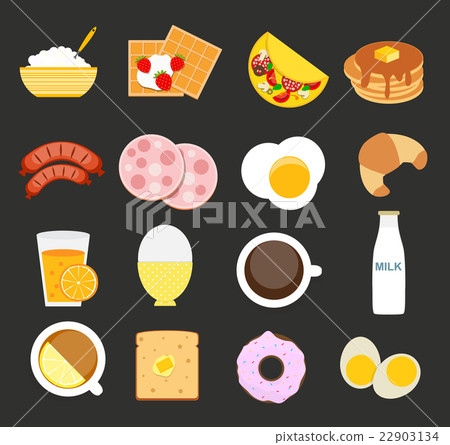 Breakfast Icon Set in Modern Flat Style Vector Breakfast Icon Set in Modern Flat Style Vector 22903134