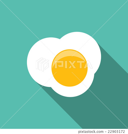 Breakfast Scrambled Eggs Icon in Modern Flat Style - Stock Illustration ...