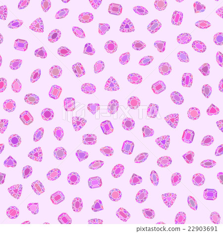 Diamond cut shapes. Seamless pattern. Heart, drop. 22903691