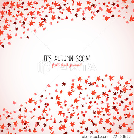 Wavy bands made from red maple leaves. Text Frame. 22903692