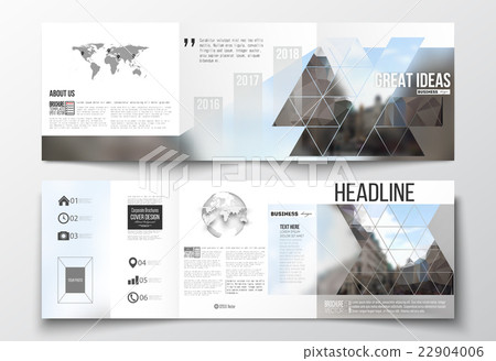 Vector set of tri-fold brochures, square design Vector set of tri-fold brochures, square design 22904006