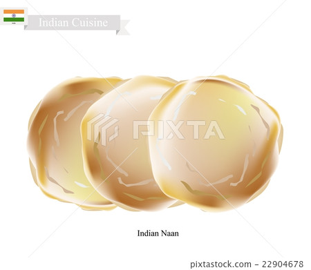 Naan or Indian Flat Bread on White Background Naan or Indian Flat Bread on White Background 22904678