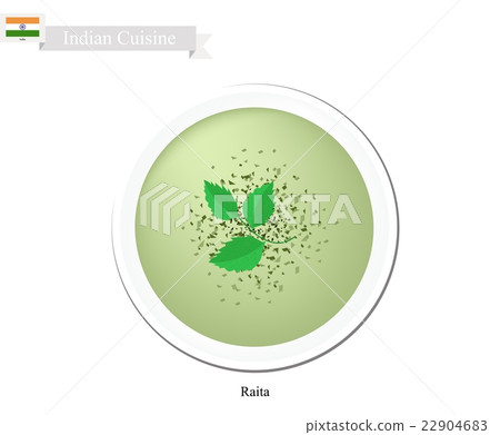 Raita or Indian Creamy Cucumber Yogurt Dip 22904683