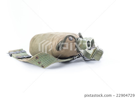 Military canteen and army belt on white background Military canteen and army belt on white background 22904729