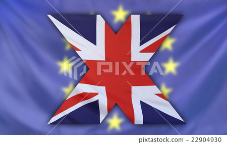 Concept Brexit UK and EU flags composition Concept Brexit UK and EU flags composition 22904930