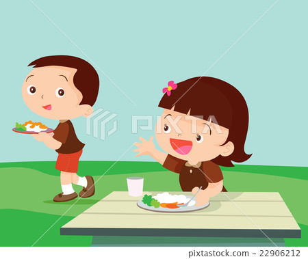 Cute student girl greet friend Cute student girl greet friend 22906212
