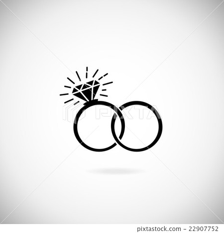 Wedding rings vector icon - Stock Illustration [22907752] - PIXTA