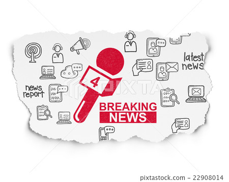 News concept: Breaking News And Microphone on Torn 22908014
