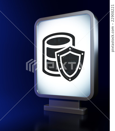 Database concept: Database With Shield on Database concept: Database With Shield on 22908221