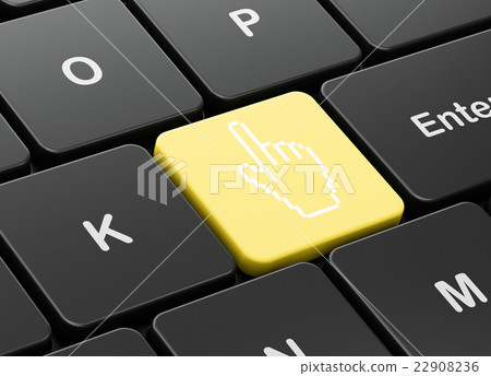 Social media concept: Mouse Cursor on computer 22908236
