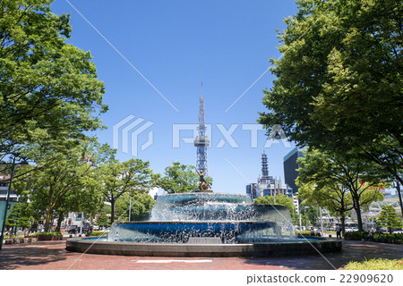 Nagoya · Saka city landscape Hope spring (fountain) and TV tower 22909620