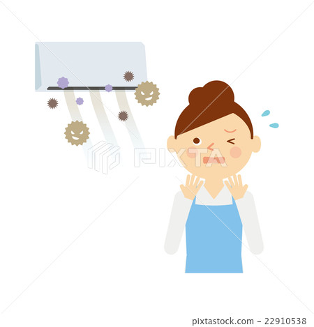 空調器骯髒的女性例證 22910538