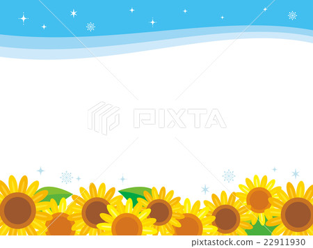 Sunflower field frame illustration Sunflower field frame illustration 22911930