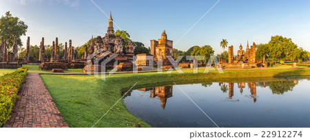 panorama of Sukothai Historical Park, Thailand 22912274
