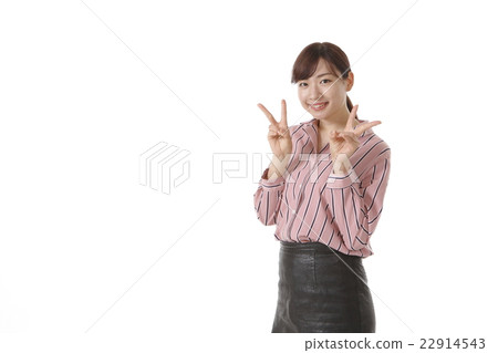 Peace sign young lady Peace sign young lady 22914543