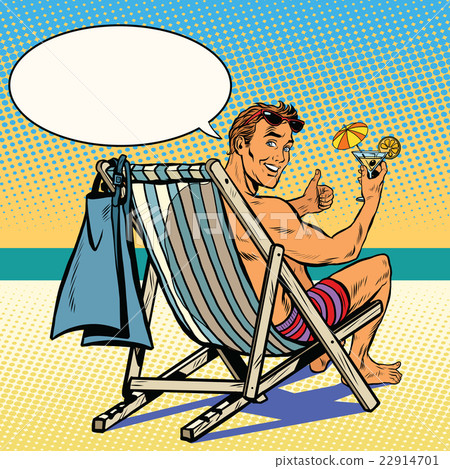 Handsome man resting on the beach Handsome man resting on the beach 22914701