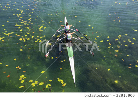 Two rowers  rowing 22915906