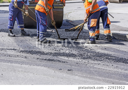Workers on Asphalting Road Workers on Asphalting Road 22915912