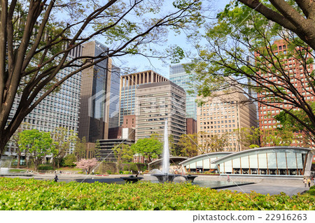 Tokyo Imperial Palace - Wadakura Fountain Park and Buildings - 22916263