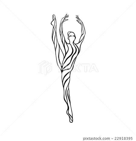 Creative silhouette of gymnastic girl. Art Creative silhouette of gymnastic girl. Art 22918395