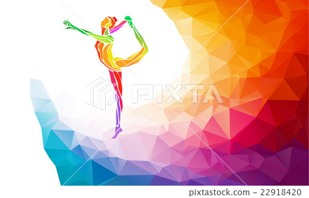 Creative silhouette of gymnastic girl on 22918420