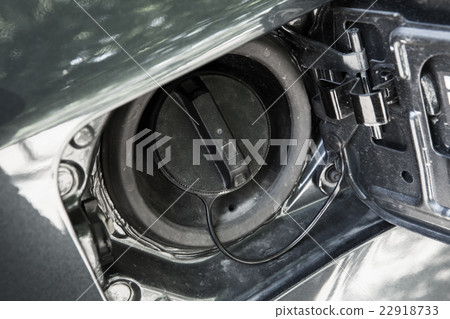 Modern car details, closed fuel cap. Closeup 22918733