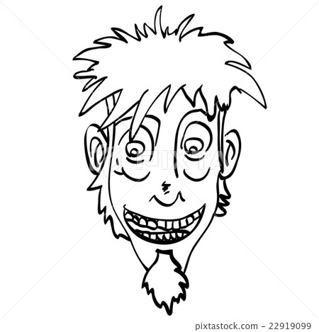 black and white crazy face 22919099