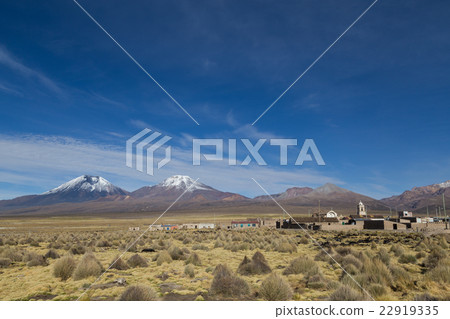 Sajama village and volcano landscape, Bolivia 22919335