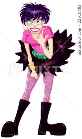 Gothic Teenaged Girl Doing Rock Sign Gothic Teenaged Girl Doing Rock Sign 22919782