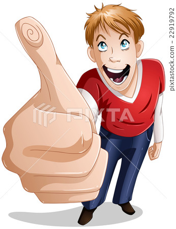 Guy Smiles With Thumbs Up Guy Smiles With Thumbs Up 22919792
