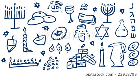Hanukkah Symbols Doodles 22919799