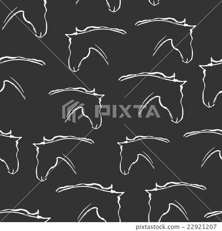 Seamless pattern with heads of horses. Vector 22921207