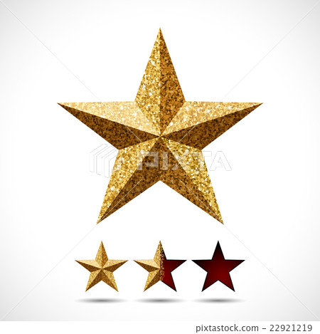 Star with glitter texture and rating template 22921219