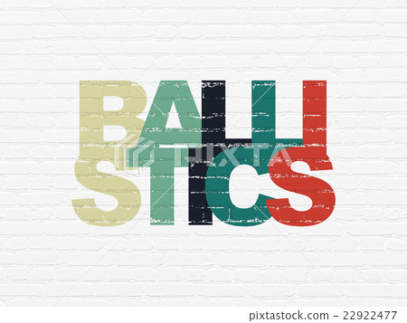 Science concept: Ballistics on wall background Science concept: Ballistics on wall background 22922477