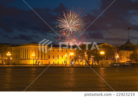 Firework over Main admiralty. Saint-Petersburg Firework over Main admiralty. Saint-Petersburg 22923219