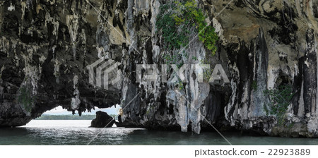 Sea cave of limestone island in Thailand Sea cave of limestone island in Thailand 22923889