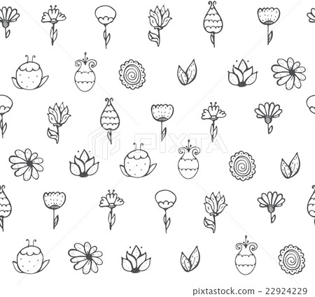 Seamless vector texture with doodle flowers Seamless vector texture with doodle flowers 22924229
