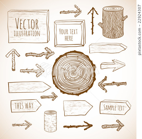 Set of rustic wooden backgrounds and objects Set of rustic wooden backgrounds and objects 22924307