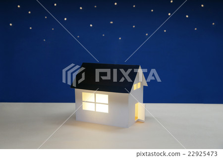 Model house, image of night sky 22925473