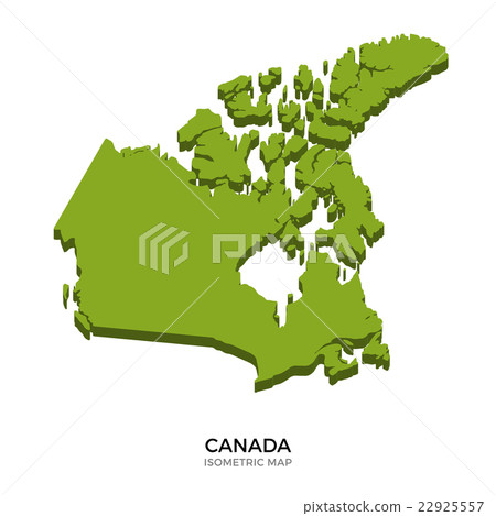 Isometric map of Canada detailed vector 22925557