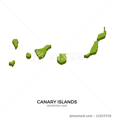 Isometric map of Canary Islands detailed vector 22925558