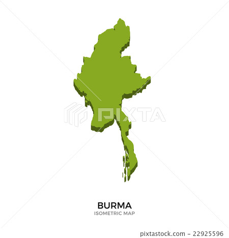 Isometric map of Burma detailed vector - Stock Illustration [22925596 ...