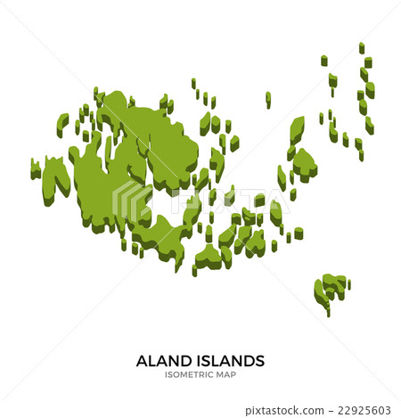 Isometric map of Aland Islands detailed vector 22925603
