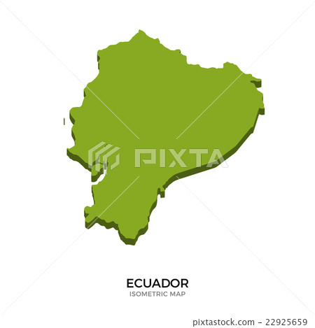 Isometric map of Ecuador detailed vector 22925659