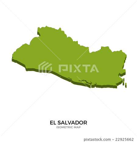 Isometric map of El Salvador detailed vector 22925662