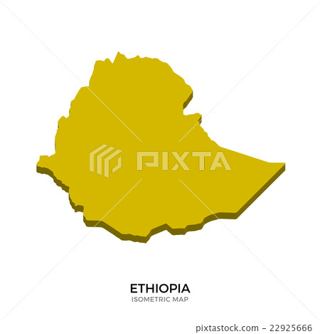 Isometric map of Ethiopia detailed vector 22925666